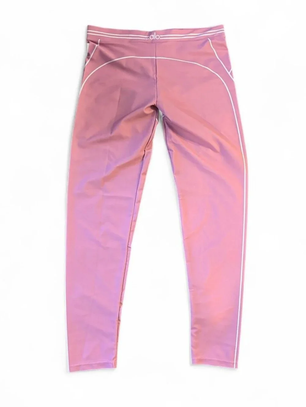 ALO Yoga Pink Two-Piece Legging & Sports Bra Set
